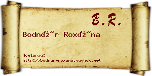 Bodnár Roxána névjegykártya