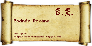 Bodnár Roxána névjegykártya